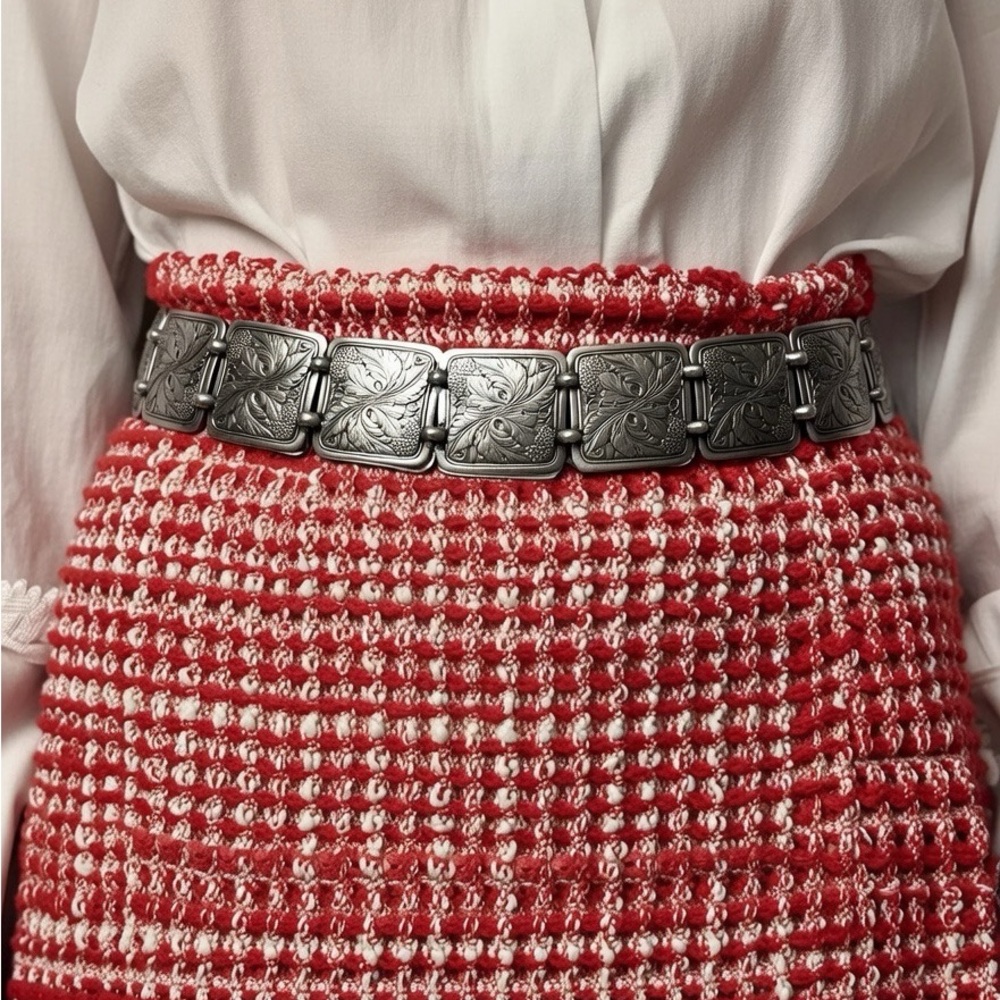 vintage statement belt aluminum Belt